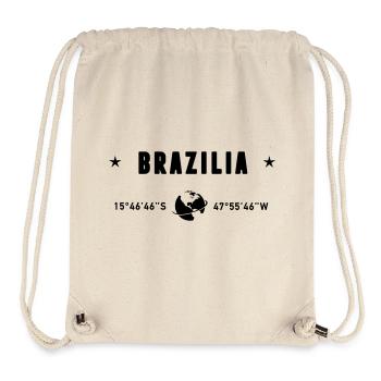 Brasilia Brazil Coordinates Planet Earth - Stanley/Stella Recycled Gym Bag - natural - Front