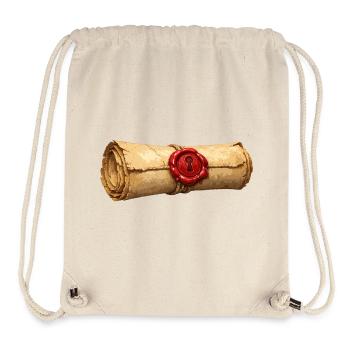 Parchemin de papyrus au sceau rouge - Sac à cordon recyclé Stanley/Stella - blanc naturel - Devant