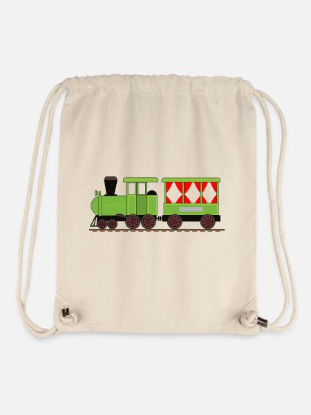 Dampflok Zug Eisenbahn - Stanley/Stella recycelter Gym Bag - Naturweiß