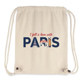 Paris Love – Tour Eiffel & Design de baguettes - Sac à cordon recyclé Stanley/Stella - blanc naturel - Devant