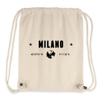 Milan Italy Coordinates Planet Earth - Stanley/Stella Recycled Gym Bag - natural - Front