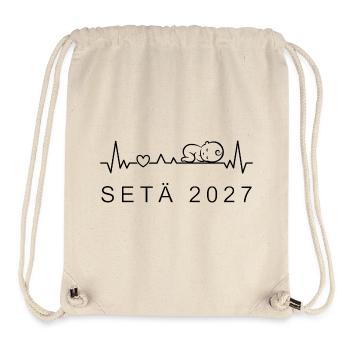 Oncle 2027 Battement de cœur Grossesse finnoise - Sac à cordon recyclé Stanley/Stella - blanc naturel - Devant
