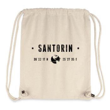 Santorin Coordonnées Géographiques Stylisées - Sac à cordon recyclé Stanley/Stella - blanc naturel - Devant