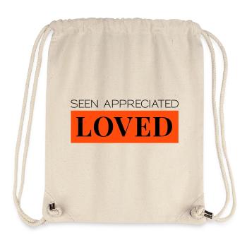 Seen Appreciated Loved zweifarbig - Stanley/Stella recycelter Gym Bag - Naturweiß - Vorne
