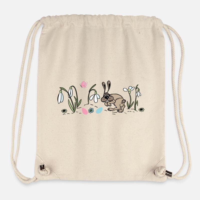 Le lapin de Pâques au printemps - Sac à cordon recyclé Stanley/Stella - blanc naturel