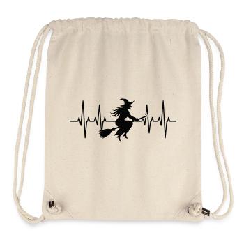 Le vol de la sorcière dans le design des battements de cœur - Sac à cordon recyclé Stanley/Stella - blanc naturel - Devant