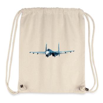 Blue fighter aircraft design - Stanley/Stella Recycled Gym Bag - natural - Front