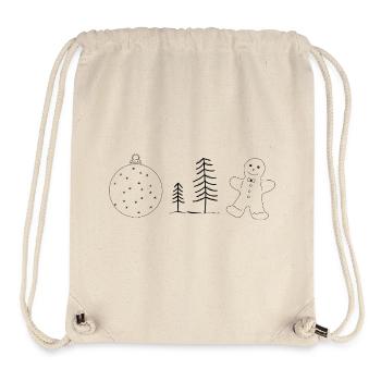 Motifs d’hiver - Sac à cordon recyclé Stanley/Stella - blanc naturel - Devant