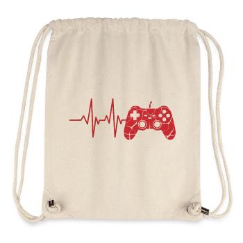 Heartbeat Controller Motif - Stanley/Stella Recycled Gym Bag - natural - Front