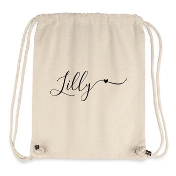 Lilly Name Vorname Dekorativ - Stanley/Stella recycelter Gym Bag - Naturweiß - Vorne