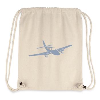 Minimalist propeller plane silhouette - Stanley/Stella Recycled Gym Bag - natural - Front