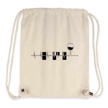 Wine Wine Glass Zigzag Line Rhythm Vino Funny - Stanley/Stella Recycled Gym Bag - natural - Front