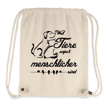 Tiere Menschen Tierfreund Tierschutz Geschenk - Stanley/Stella recycelter Gym Bag - Naturweiß - Vorne