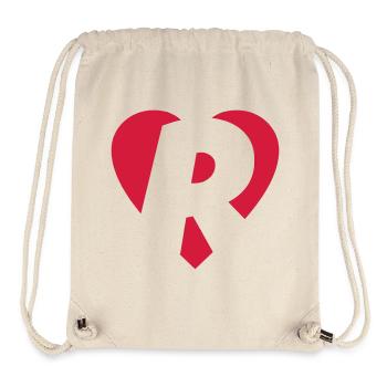 Cœur R - J'aime R - Sac à cordon recyclé Stanley/Stella - blanc naturel - Devant