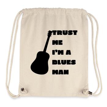 Blues man, musicien, instrument, guitare # - Sac à cordon recyclé Stanley/Stella - blanc naturel - Devant
