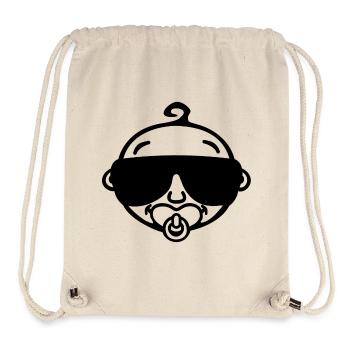 Cool baby with sunglasses portrait (black) - Stanley/Stella Recycled Gym Bag - natural - Front
