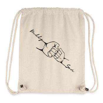 Papa Kind Faust Bump Niedliche Neugeborenen-Geschenke - Stanley/Stella recycelter Gym Bag - Naturweiß - Vorne