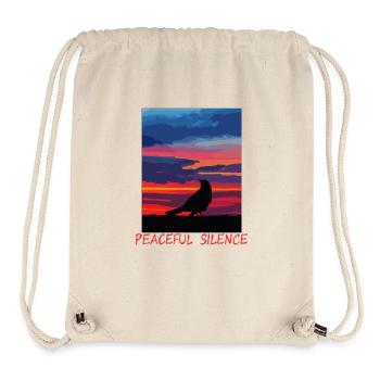 Bird in the evening sky peace - Stanley/Stella Recycled Gym Bag - natural - Front