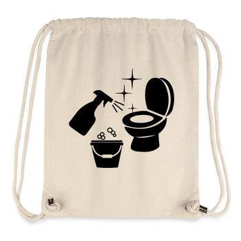 Nettoyage des toilettes avec logo à l’eau et au savon - Sac à cordon recyclé Stanley/Stella - blanc naturel - Devant
