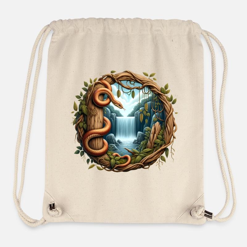 Schlange vor Wasserfall - Stanley/Stella recycelter Gym Bag - Naturweiß