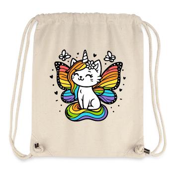 Geflügelte Einhornkatze (bunt) - Stanley/Stella recycelter Gym Bag - Naturweiß - Vorne