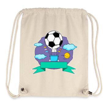 Fußball Heißluftballon Namensschild lila - Stanley/Stella recycelter Gym Bag - Naturweiß - Vorne