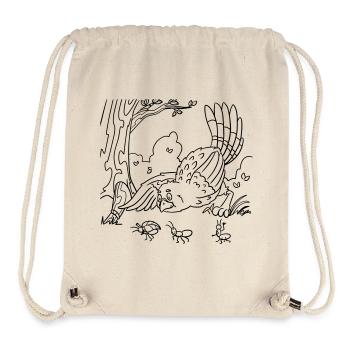 Cute bird coloring page for children's birthday party - Stanley/Stella Recycled Gym Bag - natural - Front