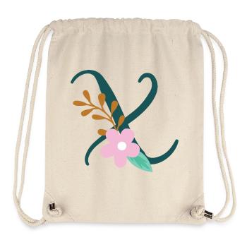 Elegant letter 'X' with flowers - Stanley/Stella Recycled Gym Bag - natural - Front