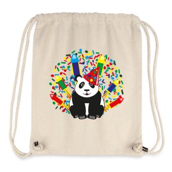 Geburtstags Panda mit Konfetti und Raketen. - Stanley/Stella recycelter Gym Bag - Naturweiß - Vorne