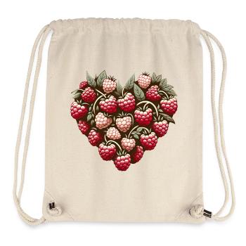 Raspberry Heart Pattern - Stanley/Stella Recycled Gym Bag - natural - Front