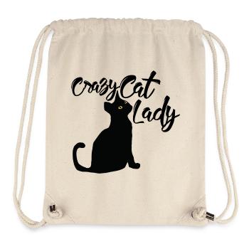 Silhouette de chat noir aux yeux dorés - Sac à cordon recyclé Stanley/Stella - blanc naturel - Devant