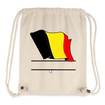 Drapeau de la Belgique – Espace de noms - Sac à cordon recyclé Stanley/Stella - blanc naturel - Devant