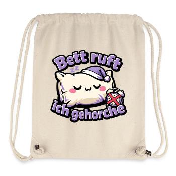Schlafende Kuschelkatze Bettruf - Stanley/Stella recycelter Gym Bag - Naturweiß - Vorne