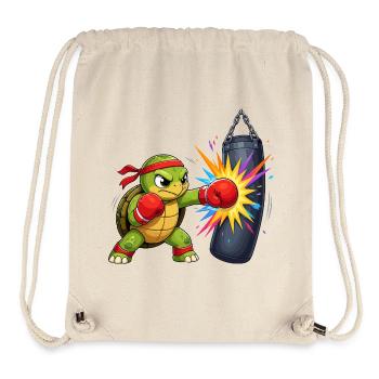 Boxende Schildkröte Boxtraining - Stanley/Stella recycelter Gym Bag - Naturweiß - Vorne