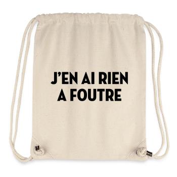 J'en ai rien à foutre / Humour / Drôle / Blague - Sac à cordon recyclé Stanley/Stella - blanc naturel - Devant