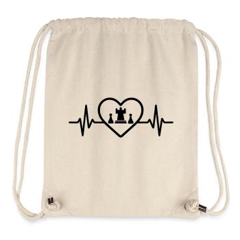Jeu d’échecs Coeur Stratégie - Sac à cordon recyclé Stanley/Stella - blanc naturel - Devant