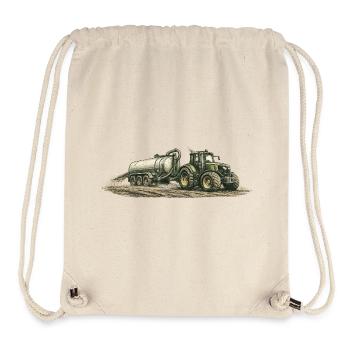 Vintage tractor with slurry tanker agriculture - Stanley/Stella Recycled Gym Bag - natural - Front