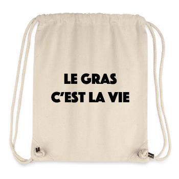 le gras c est la vie - Sac à cordon recyclé Stanley/Stella - blanc naturel - Devant