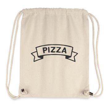 Pizza Ribbon Banner Icon – Vintage Food Label - Stanley/Stella Recycled Gym Bag - natural - Front
