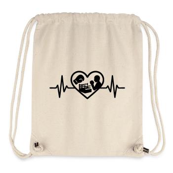 Boxen Herz Handschuh Ring Silhouette - Stanley/Stella recycelter Gym Bag - Naturweiß - Vorne