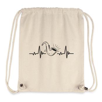 Saxophon Rhythmusmusik Jazzinstrument Herz - Stanley/Stella recycelter Gym Bag - Naturweiß - Vorne
