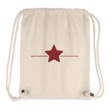Étoile rouge avec ligne de bord - Sac à cordon recyclé Stanley/Stella - blanc naturel - Devant