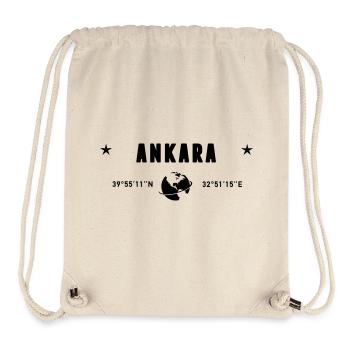 Ankara Turkey Coordinates Planet Earth - Stanley/Stella Recycled Gym Bag - natural - Front