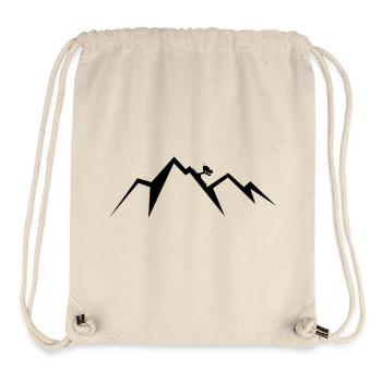 Skiers in mountain scenery - Stanley/Stella Recycled Gym Bag - natural - Front