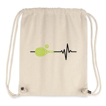Le tennis est ma vie, mon battement de cœur, ma bagarre sur le court - Sac à cordon recyclé Stanley/Stella - blanc naturel - Devant