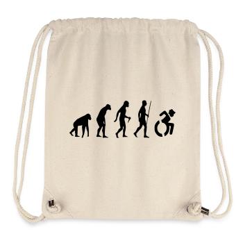 Rollstuhl-Evolution für Rollen. Humor im Rollstuhl # - Stanley/Stella recycelter Gym Bag - Naturweiß - Vorne