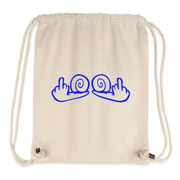 Schnecke Mittelfinger Beleidigung Wichser Fuck You - Stanley/Stella recycelter Gym Bag - Naturweiß - Vorne