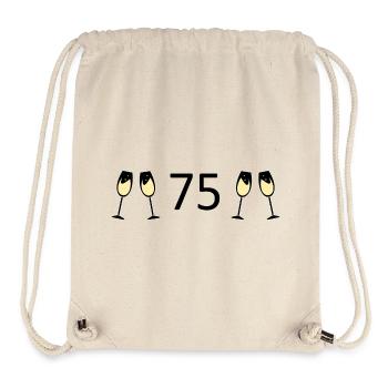 75.Geburtstag 75 Jahre Jubiläum 75 Zahl 75 schwarz - Stanley/Stella recycelter Gym Bag - Naturweiß - Vorne