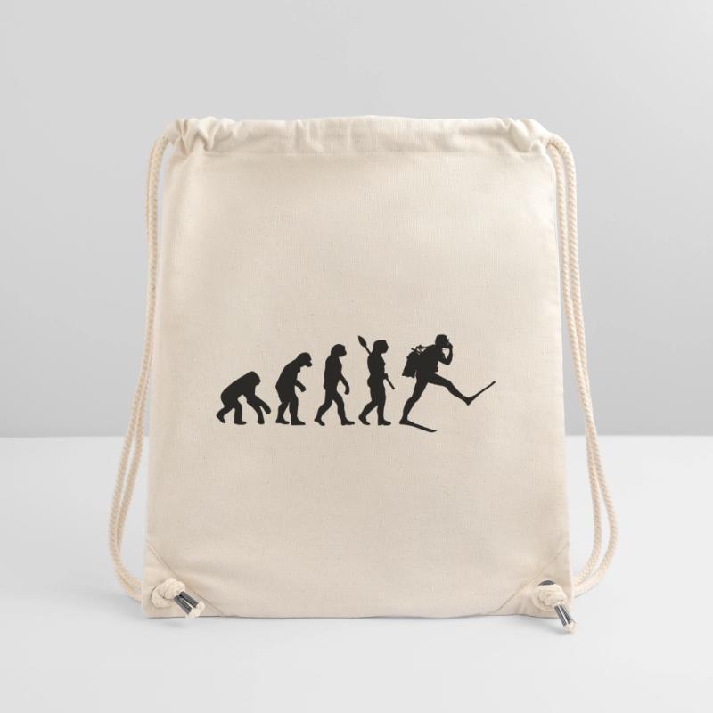 Plongeur Funny Human Evolution Sac à cordon recyclé Stanley/Stella