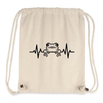 Frosch Herzschlag Linien Grafik - Stanley/Stella recycelter Gym Bag - Naturweiß - Vorne